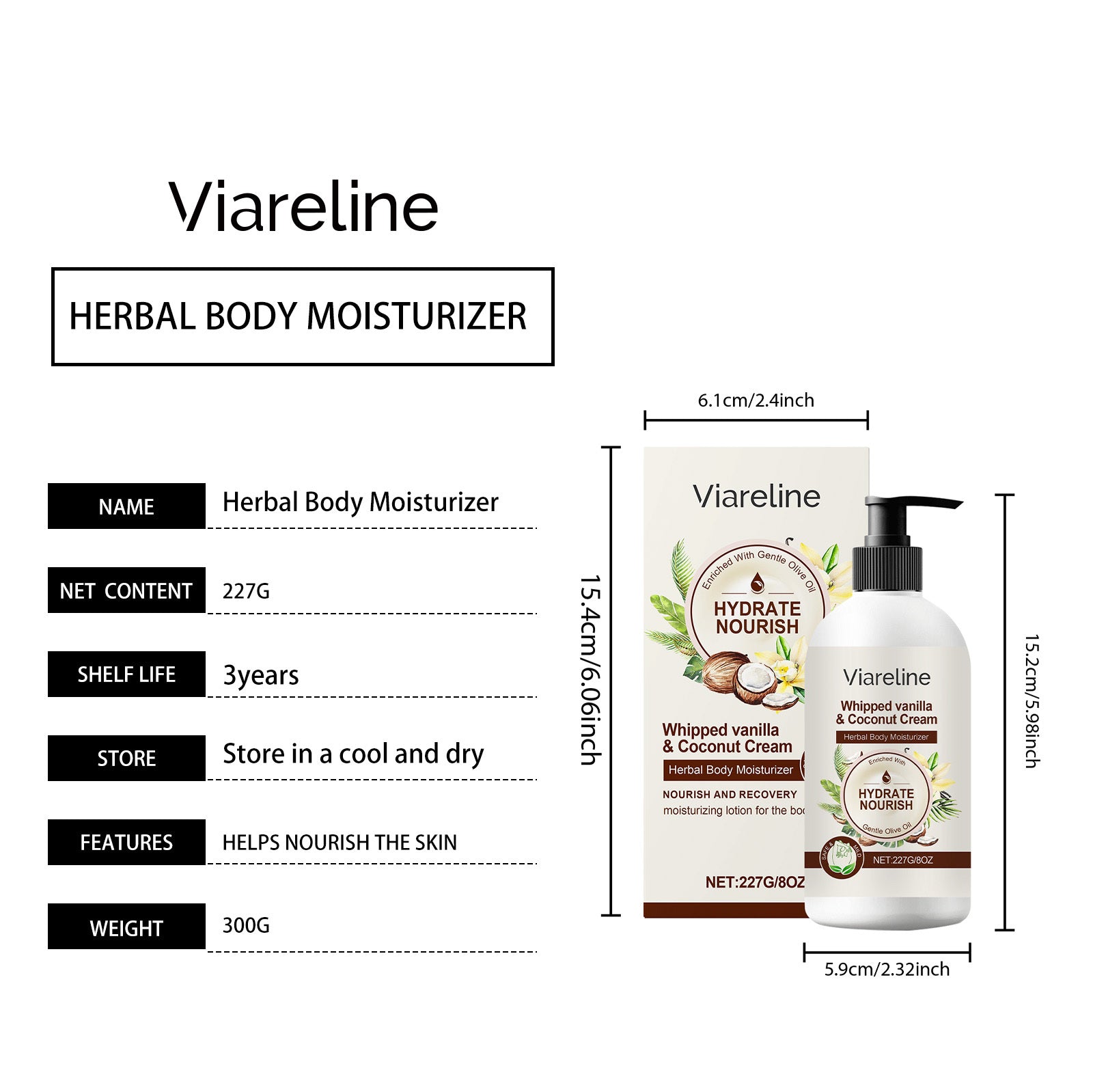 Coconut Body Moisturizing Cream With Elasticity