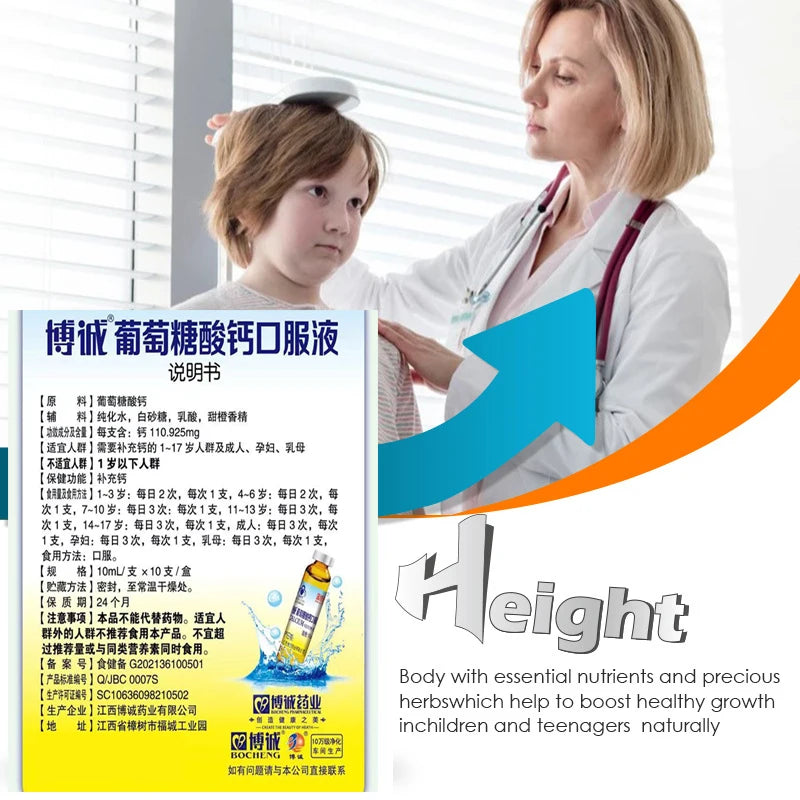 Zinc Calcium Iron Vitamin D3 K2 Vegan Liquid for Bone & Height Support