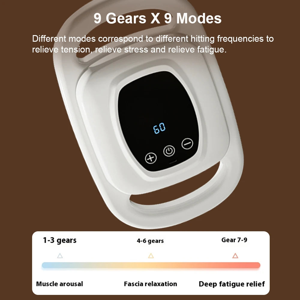 Professional Fascia Massage Gun with 6 Heads for Neck & Waist