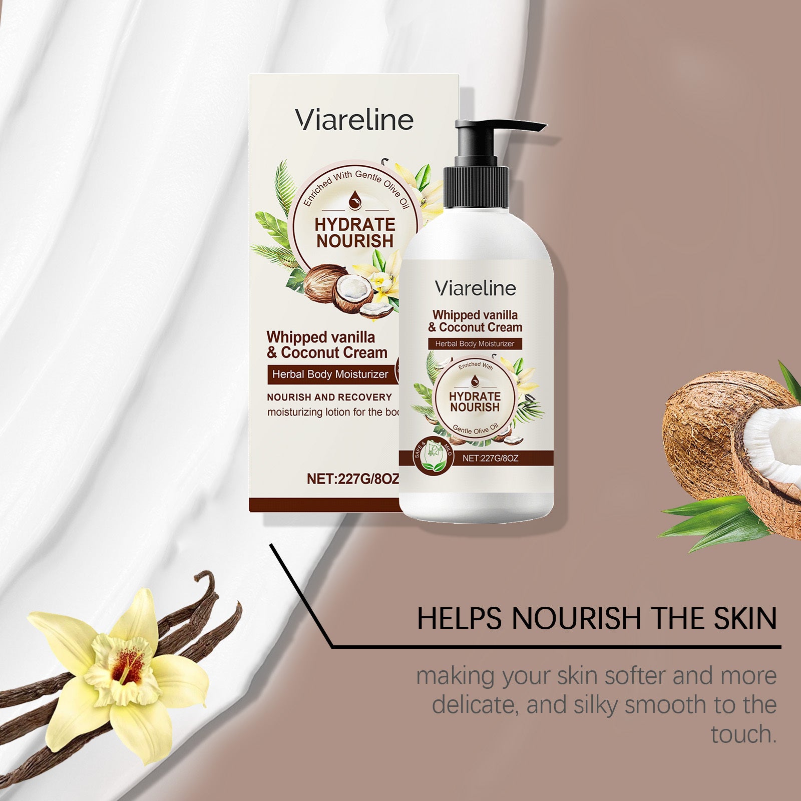 Coconut Body Moisturizing Cream With Elasticity
